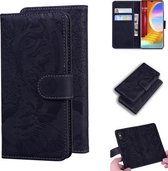 Voor LG Velvet / G9 Tiger Embossing Pattern Horizontale Flip lederen tas met houder & kaartsleuven & portemonnee (zwart)