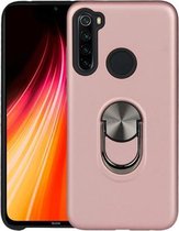 Voor Xiaomi Redmi Note 8T 360 roterende multifunctionele stent PC + TPU-hoes met magnetische onzichtbare houder (roségoud)