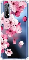 Voor OPPO Realme 7 Gekleurde tekening Clear TPU Cover Beschermhoesjes (kersenbloesems)