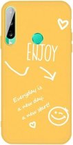 Voor Huawei Y6p (2020) Geniet van Smiley Heart Pattern Shockproof TPU Case (Geel)