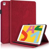 Life Tree-serie horizontale lederen flip-hoes met houder & kaartsleuven & pen-sleuf & slaap- / wekfunctie voor iPad 10.2 / iPad Pro 10,5 inch (rood)