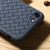 Benks voor iPhone SE 2020 & 8 & 7 TPU breien lederen oppervlak beschermende achterkant beschermhoes (blauw)