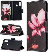 Voor Galaxy A20s Patroon Gekleurde Tekening Horizontale Leren Flip Case met Houder & Kaartsleuven & Portemonnee (Lotus)