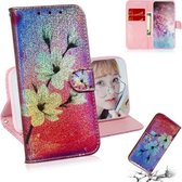 Gekleurde tekening patroon Kleurrijke magnetische gesp Horizontale flip PU lederen tas met houder & kaartsleuven & portemonnee & draagkoord voor Galaxy Note 10+ / 10+ 5G (Magnolia)