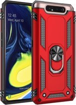 Armor schokbestendige TPU + pc-beschermhoes met 360 graden rotatiehouder voor Galaxy A80 (rood)