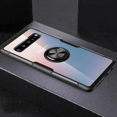 Transparante TPU-beschermhoes met 360 graden magnetische rotatiehouder voor Galaxy S10 5G (zwart)