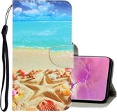 Voor Galaxy S10 Plus 3D Gekleurde Tekening Horizontale Flip PU Lederen Case met Houder & Kaartsleuven & Portemonnee (Pentagram)
