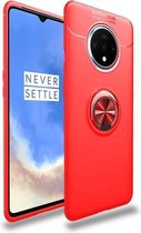 Voor OnePlus 7T lenuo schokbestendige TPU beschermhoes met onzichtbare houder (rood)