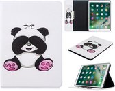 Voor iPad 10.2 Gekleurd tekeningpatroon Horizontaal Flip PU-lederen hoes met houder & kaartsleuven & portemonnee (Panda)