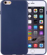 Voor iPhone 6 & 6s effen kleur TPU beschermhoes zonder rond gat (donkerblauw)
