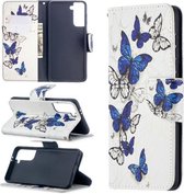Voor Samsung Galaxy S30 Gekleurde Tekening Patroon Horizontale Flip Leren Case met Houder & Kaartsleuven & Portemonnee (Butterfly Swarm)