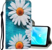 Voor Huawei P30 Lite 3D Gekleurde Tekening Horizontale Flip PU Lederen Case met Houder & Kaartsleuven & Portemonnee (Chrysanthemum)