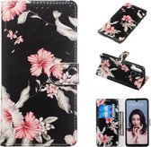 Gekleurde tekening marmer patroon horizontale flip PU lederen tas met houder & kaartsleuven & portemonnee voor Huawei P30 Lite / Nova 4e (Azalea)