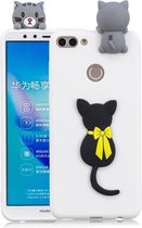 Voor Huawei Y9 2018 3D Cartoon patroon schokbestendig TPU beschermhoes (kleine zwarte kat)