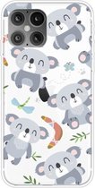 Voor iPhone 12/12 Pro schokbestendig geverfd transparant TPU beschermhoes (koala)