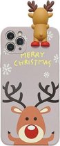 Voor iPhone 11 Pro Max Christmas Series Painted Pattern Liquid TPU Case (Purple Elk)