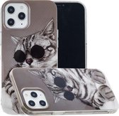 Voor iPhone 12/12 Pro Painted Pattern TPU beschermhoes (bril Cat)