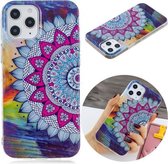 Voor iPhone 12 Pro Max Luminous TPU zachte beschermhoes (halve bloem)