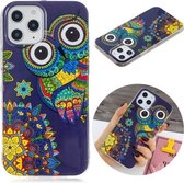 Voor iPhone 12 Pro Max Luminous TPU zachte beschermhoes (Blue Owl)