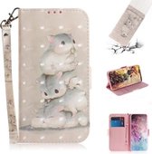 3D Gekleurde Tekening Horizontale Leren Flip Case, met Houder & Kaartsleuf & Portemonnee Voor Galaxy Note 10 Plus (Eekhoorns)