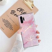 TPU Glossy Laser Marble IMD Colorful TPU Case voor Galaxy Note10 + (roze)
