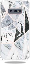 3D Marble Soft Silicone TPU Case Cover Bracket voor Galaxy S10e (Polytriangle)