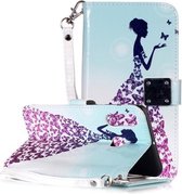 Magisch 3D Helder Gekleurd Tekenpatroon Horizontaal Flip PU Leren Hoesje met Houder & Kaartsleuven & Portemonnee & Fotolijst voor Galaxy A60 (Butterfly Princess)