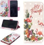 3D Gekleurde Tekening Patroon Horizontale Flip Leren Case voor Samsung Galaxy S9 Plus, met Houder & Kaartsleuven & Portemonnee (Engelse Flamingo)