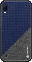 PINWUYO Honors Series schokbestendige pc + TPU beschermhoes voor Galaxy M10 (blauw)