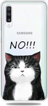 Voor Galaxy A70 3D-patroon afdrukken Extreem transparante TPU-telefoonhoes (GEEN kat)