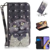 Voor Galaxy A51 3D Schilderen Patroon Gekleurde Tekening Horizontale Flip Leren Case met Houder & Kaartsleuven & Portemonnee (Knuffel Kat)