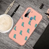 Voor Galaxy A21 Cartoon dier patroon schokbestendig TPU beschermhoes (oranje dinosaurussen)