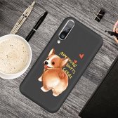 Voor Galaxy A70 Cartoon Animal Pattern Shockproof TPU beschermhoes (Black Corgi)