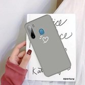 Voor Galaxy A11 Three Dots Love-heart Pattern Colorful Frosted TPU telefoon beschermhoes (grijs)