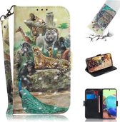 Voor Samsung Galaxy A71 5G 3D Geschilderd Patroon Magnetische Aantrekkelijkheid Horizontale Flip Leren Case met Houder & Kaartsleuf & Portemonnee & Lanyard (Dierentuin)