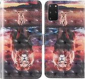 Voor Samsung Galaxy S20 + 3D-schilderij Gekleurd tekeningpatroon Horizontaal Flip TPU + PU-lederen hoes met houder & kaartsleuven & portemonnee & lanyard (Dream Lion)