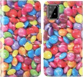 Voor Samsung Galaxy A91 3D-schilderij Gekleurd tekeningpatroon Horizontaal Flip TPU + PU-lederen hoes met houder & kaartsleuven & portemonnee & lanyard (gekleurd suiker)