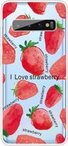 Voor Samsung Galaxy S10 5G schokbestendig geschilderd TPU beschermhoes (Love Strawberry)