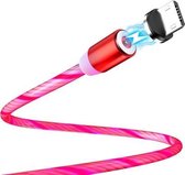 FLOVEME YXF204096 1m 2A USB naar Micro USB lichtgevende magnetische oplaadkabel (rood)