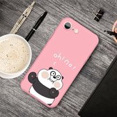 Voor iPhone SE 2020 & 8 & 7 Cartoon dier patroon schokbestendig TPU beschermhoes (roze panda)