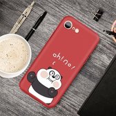 Voor iPhone SE 2020 & 8 & 7 Cartoon dier patroon schokbestendig TPU beschermhoes (rode panda)