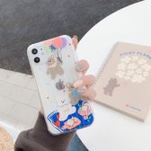 Voor iPhone 11 geverfde koffer gestreept TPU-hoesje (ballonbeer)