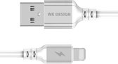 WK WDC-073 1 m 2,4 A-uitgang Smart Series USB naar 8-pins automatische uitschakeling Data Sync-oplaadkabel (wit)