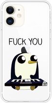 Voor iPhone 11 gekleurd tekenpatroon zeer transparant TPU beschermhoes (pinguïn)