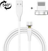 1 m USB naar 8-pins 540 graden roterende magnetische oplaadkabel (wit)
