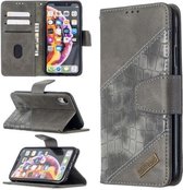 Voor iPhone XR bijpassende kleur Krokodiltextuur Horizontale flip PU lederen tas met portemonnee & houder & kaartsleuven (grijs)
