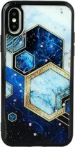 Voor iPhone XS Max Marble Series Stars Powder Dropping Epoxy TPU beschermhoes (Starry Sky Hexagon)