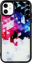 Voor iPhone 11 Pro Max Marble Series Stars Powder Dropping Epoxy TPU beschermhoes (kleurrijke plaid)
