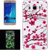 Voor Galaxy J7 (2016) / J710 Noctilucent Plum Patroon IMD Vakmanschap Soft TPU Cover Case