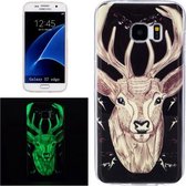 Voor Galaxy S7 Edge / G935 Noctilucent Deer Pattern IMD Vakmanschap Zachte TPU Beschermhoes